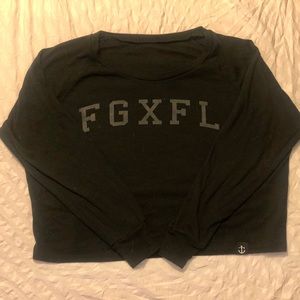 Flag Nor Fail Crop Long Sleeve Size M